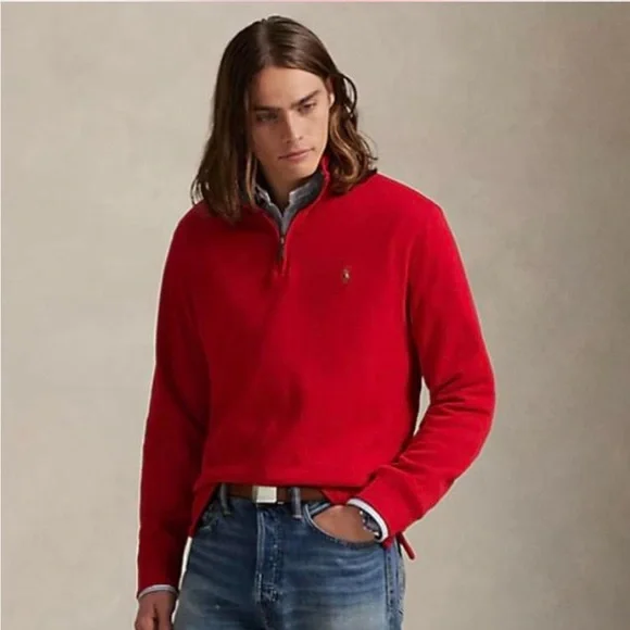 Ralph Lauren Men's Zip Up Red Sweater - Picture 1 of 8